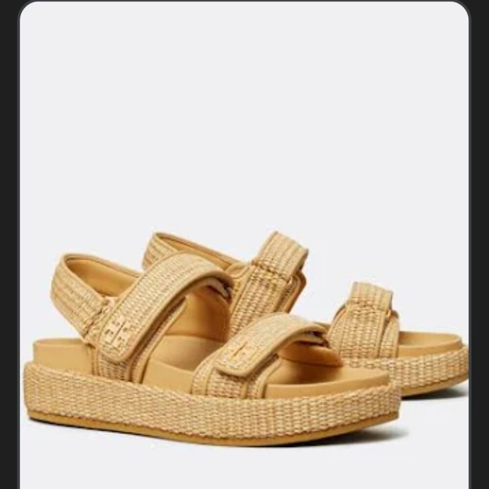 Tory Burch Beige Platform Sandals